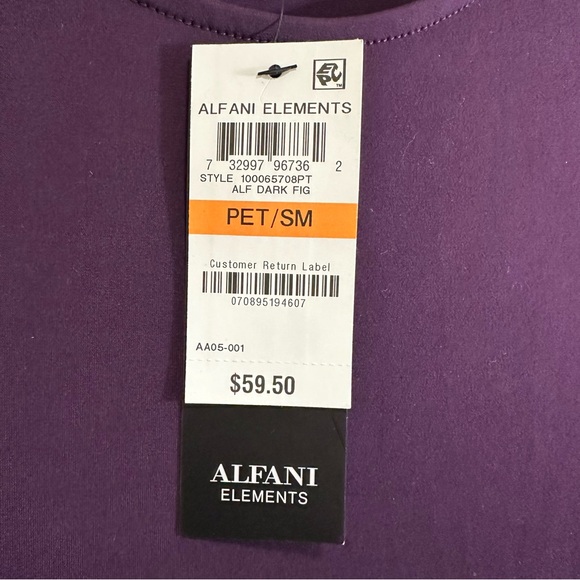 Alfani Women Printed High Low Swing Tunic in Purple Petite Small - Picture 3 of 7